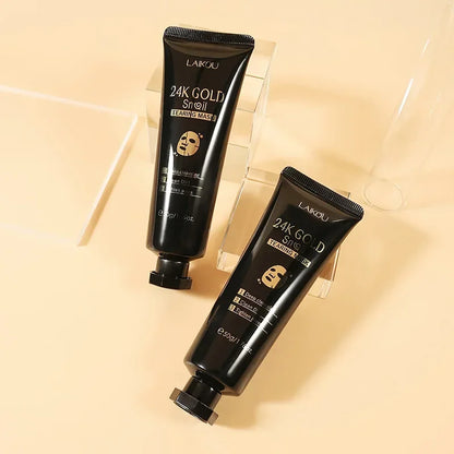 Laikou 24K Gold Snail Peel Off Mask Powerful Pore Cleaner Blackhead & Dirt Remover Detoxifying Facial Shining Skin Care 50g