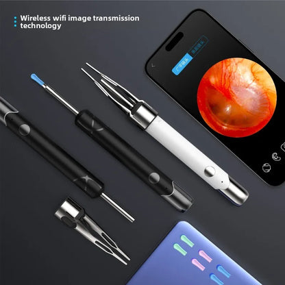 Wireless Ear Cleaner with Camera Ear Spoons and Clips WiFi Connection Waterproof Rechargeable Ear Wax Removal Tool