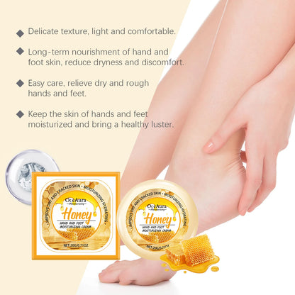 Honey Hand Foot Moisturizing Cream Nourishing Softens Cuticles Anti Dry Cracked Smooth Moisturizing Hand Foot Care Cream