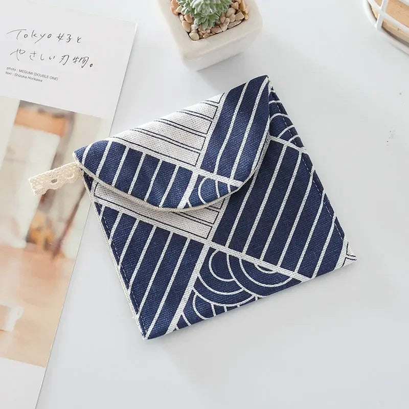 Embroidered Letter Tampon Storage Bag Sanitary Pad Pouch Girls Cosmetic Bags Makeup Lipstick Key Earphone Data Cables Organizer