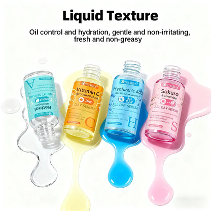 SUYARUN 24H Hydrating Serum ACHS 4-Piece Set – All-Day Moisturizing Facial Essence with Hyaluronic Acid & Vitamins | Anti-Aging
