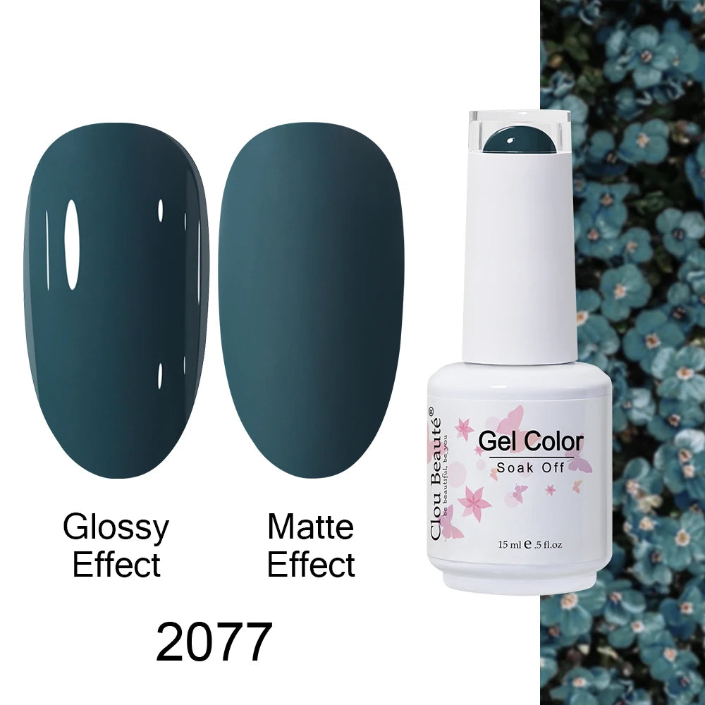 Clou Beaute 15ml Nail Gel Polish Warm Color Dark Red Brown Semi Permanent Nail Art Manicure Soak Off LED UV Varnishes Lacquer