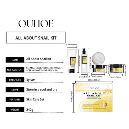 Snail Mucin 96 Skin Care Set Fade Fine Lines Wrinkles Repair Tighten Moisturizing Facial Smooth Brightening Facial Essence Set