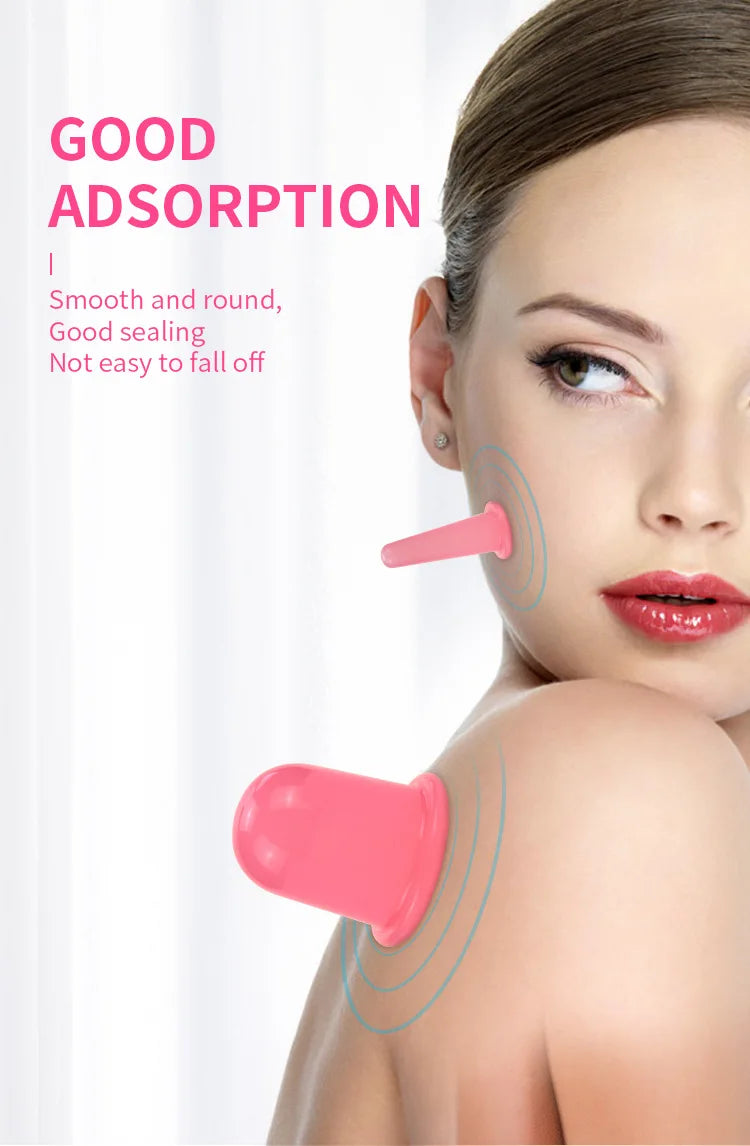 Vacuum Cupping Glass Jar Cellulite Massager For Face Acupuncture Facial Suction Cups Face Neck Lift Skin Scraping Beauty Tool