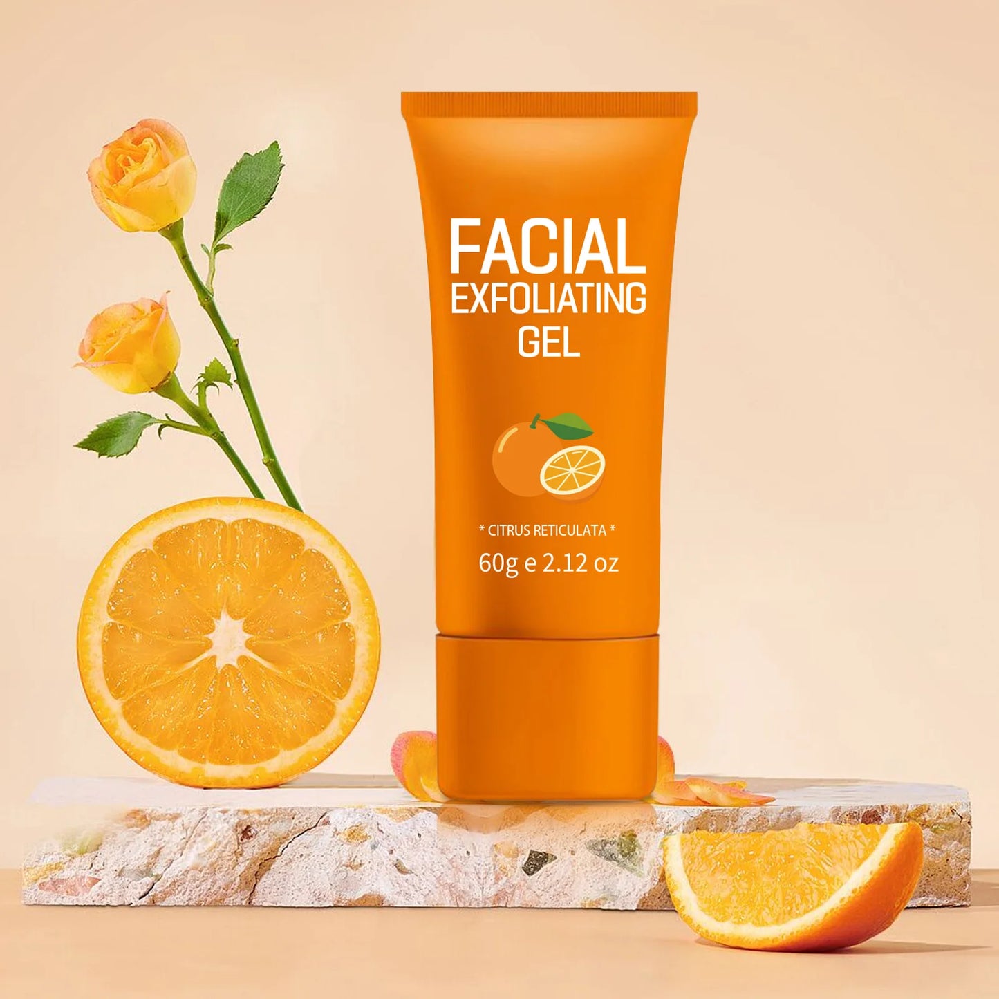 Orange Exfoliating Gel For Facial Body Gentle Orange Facial Scrub Body Cleansing Gel Dead Skin Remover Scrub Skin Cleaning