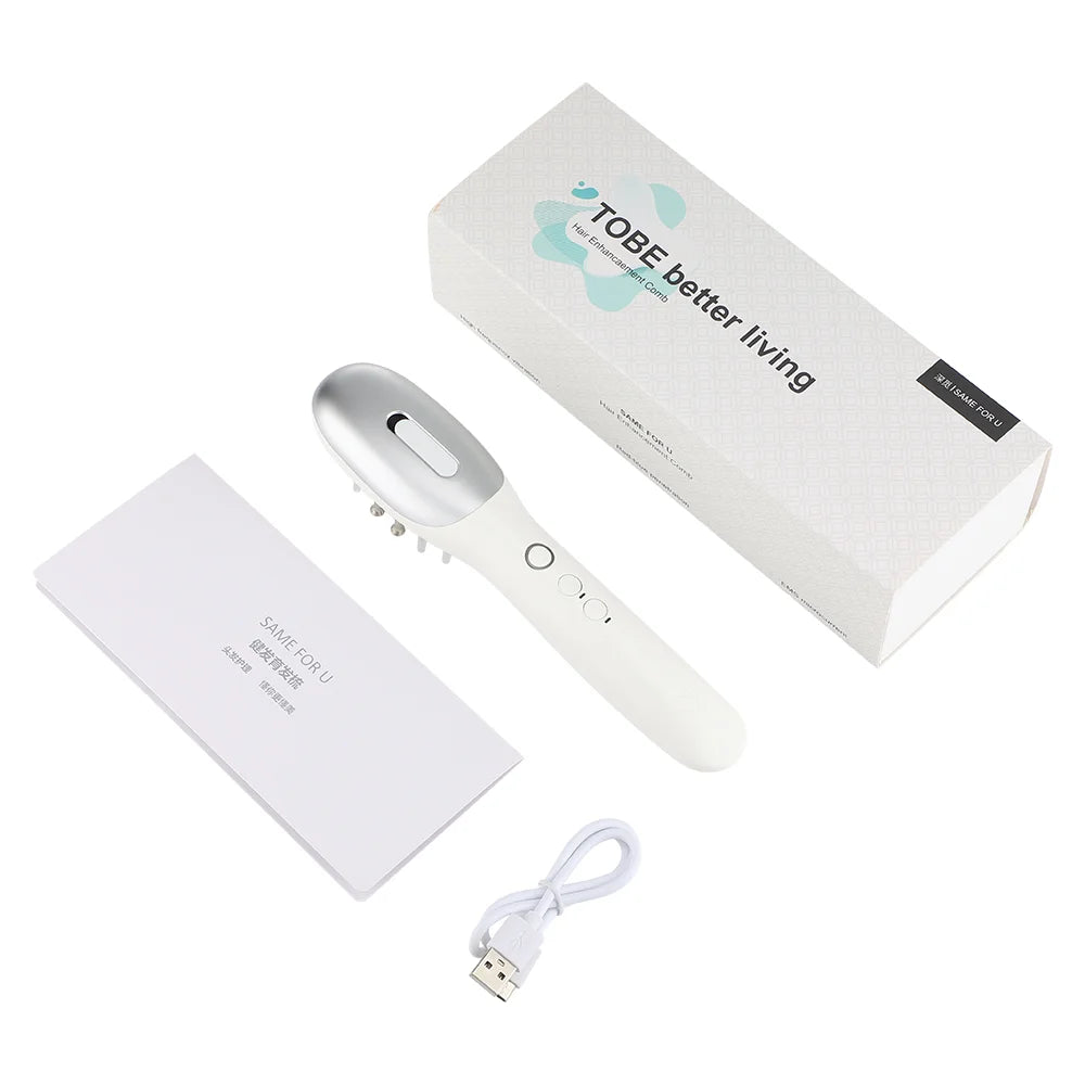 Electric EMS Scalp Massager Comb LED Light Head Massager with Hair Oil Applicator for Scalp Relax Hair Growth Fit All Hairstyle