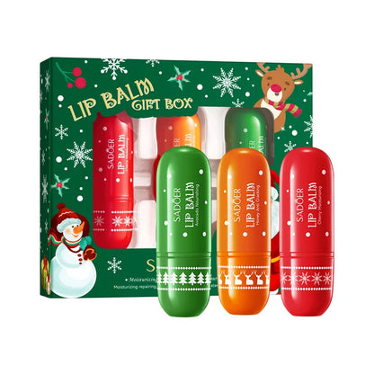 SADOER Christmas Moisturizing Lipstick Anti Cracking Hydrating Repair Nourishing Plump Lips Balm Plumper Skin Care