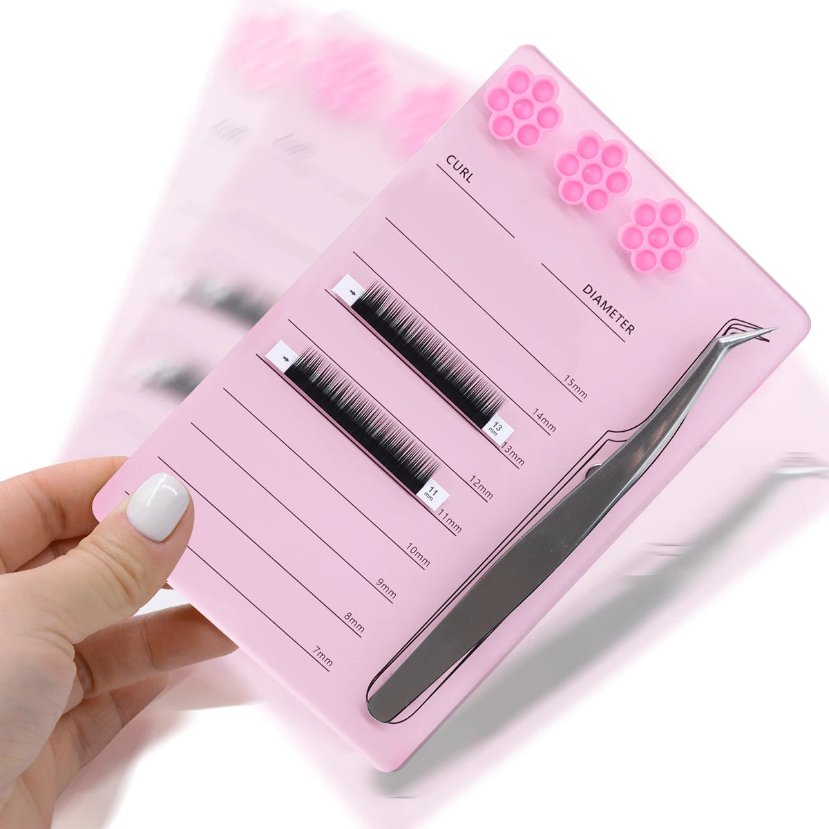 Eyelash Extension Scale Holder Magnetic Acrylic Lash Board With Glue Pallet Cup  False Eyelashes Pad Lash Makeup Tools