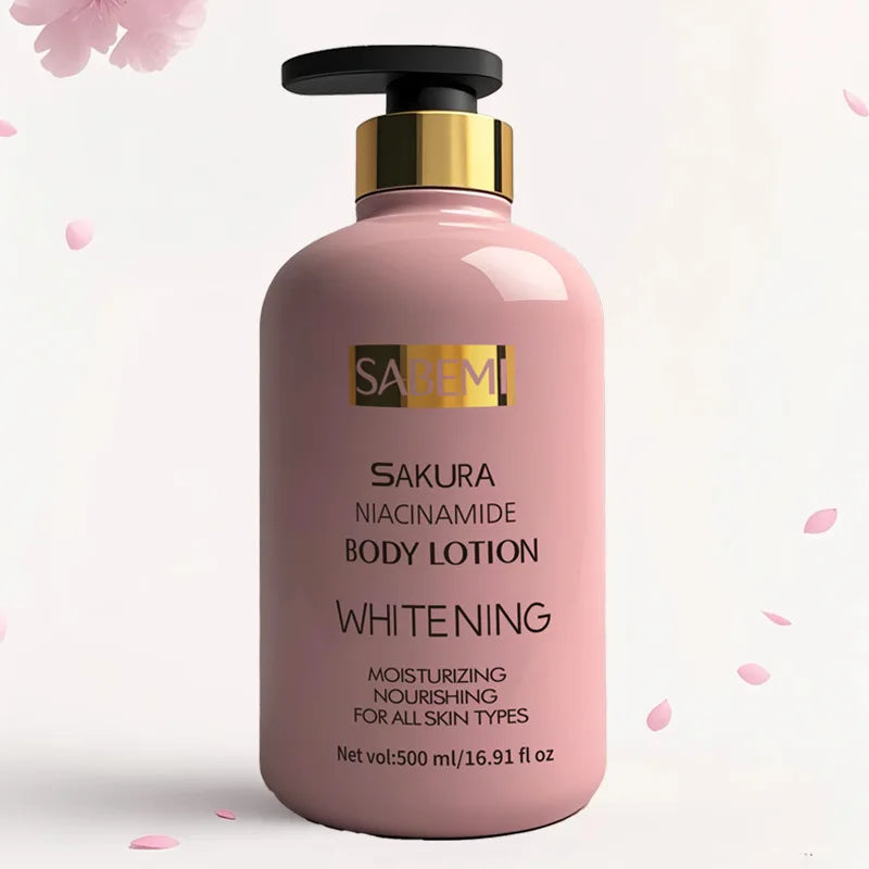 500ml Sakura Niacinamide Body Lotion Smooth Hydrating Improving Dry Moisturizer Whitening Skin Moisturizing Lotion Lightening