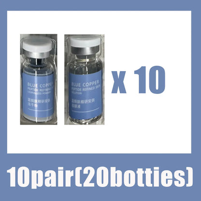 Blue Copper Peptide Freeze-Dried Powder Set Oligopeptide Anti Wrinkle Essence Shrink Pores Acne Treatment Skincare Serum