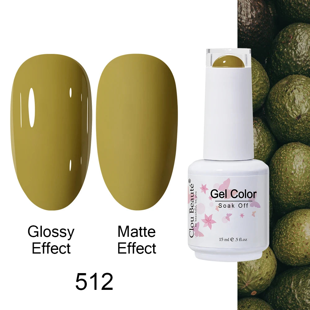 Clou Beaute 15ml Nail Gel Polish Warm Color Dark Red Brown Semi Permanent Nail Art Manicure Soak Off LED UV Varnishes Lacquer