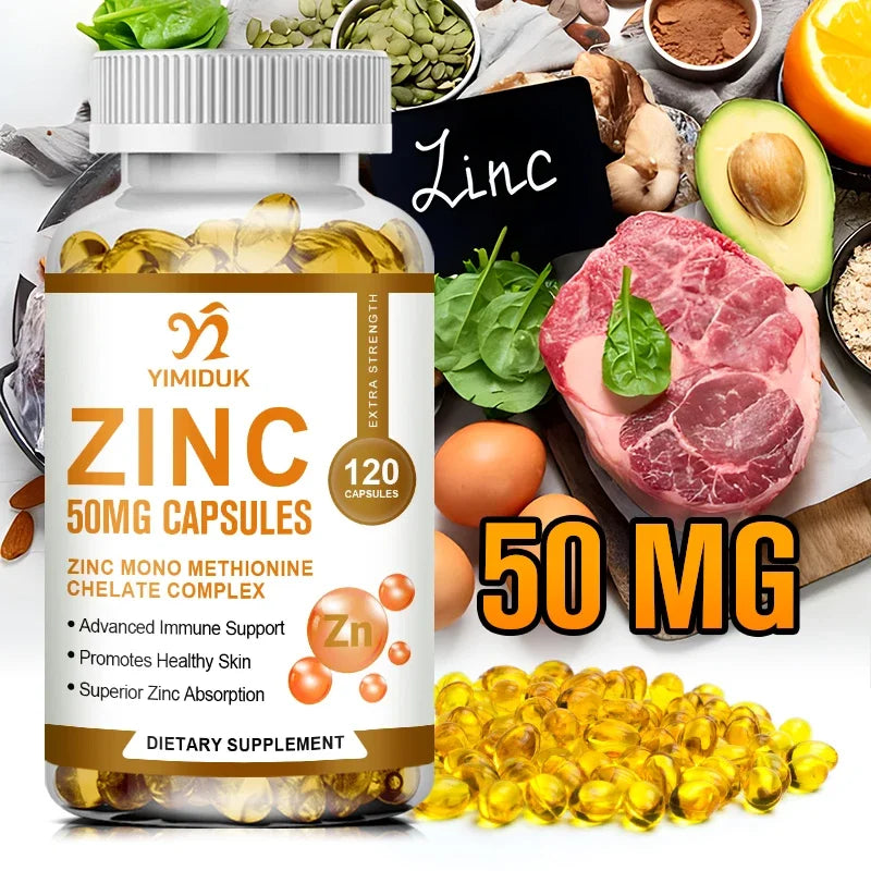 Buy 1 Get 1 Free! Yimiduk Premium Zinc Supplement, Support Boosts Energy, Metabolism Booster, Immune Health & Antioxidant