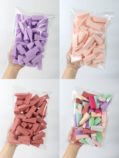 50 Pieces of Random Color Facial Curve Mixed Makeup Sponge, Latex-Free, Small Wedge-Shaped Smooth Application Beauty Sponge Applicator