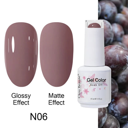 Clou Beaute 15ml Nail Gel Polish Warm Color Dark Red Brown Semi Permanent Nail Art Manicure Soak Off LED UV Varnishes Lacquer