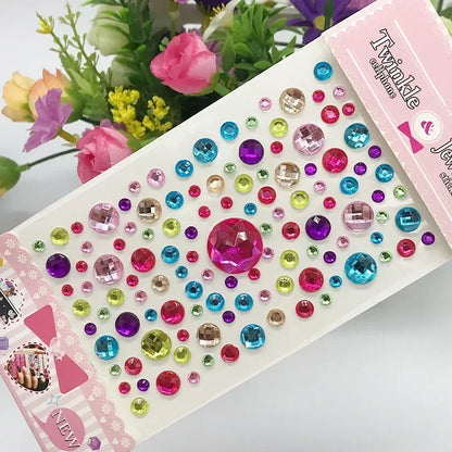 Rhinestone Acrylic Face Decoration Sticker Party Eyes Makeup Crystal Self-adhesive DIY Sticker Girls Face Diamond Tattoo Sticker