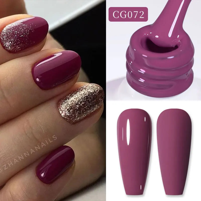 BORN PRETTY 10ml Nude Pink Gel Nail Polish Varnis Semi Permanent Nail Gel Varnish Soak Off UV Gel for Valentine's Day Gift Nails