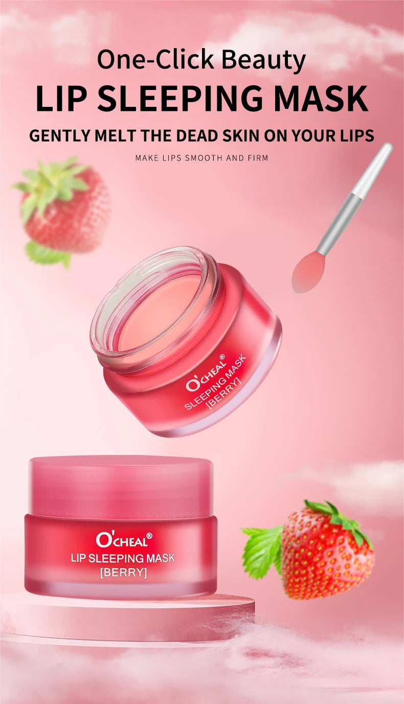 O'CHEAL 1 Pcs Sleeping Mask Maintenance Moisturizing Lip Gloss Mask Cream Plump Lips Serum Care Nourishing Lip Mask Balm