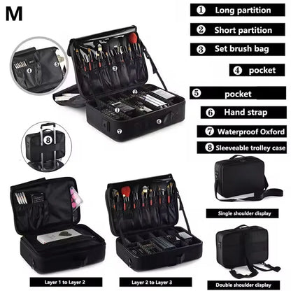 New Oxford Makeup Bag For Women Professional Large Capacity  Travel Cosmetic Case Waterproof Manicure Makeup Toolbox