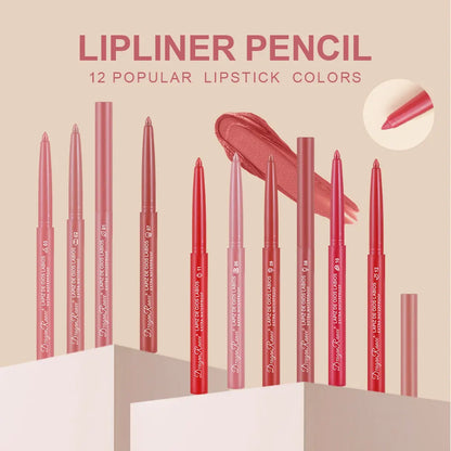 Lip Liner Lipstick Pen Waterproof Long-Lasting Contouring Lip Pencil Matte Finish Beginner Automatic Lip Liner Bean Paste Color Contouring Pen Automatic Rotating Lip Liner
