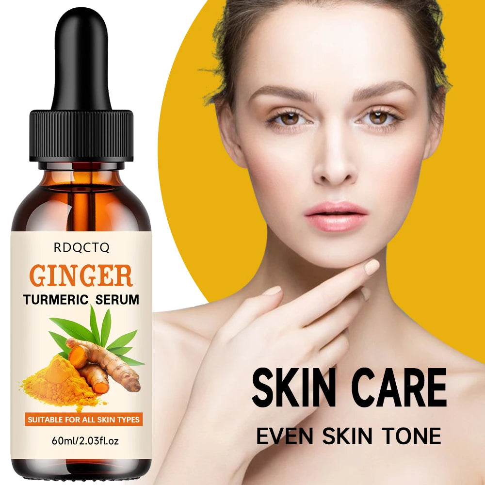 Turmeric Face Serum Anti-Oxidation Dark Spot Corrector Facial Brightening Skin Care Serum for Clearer Smoother Skin