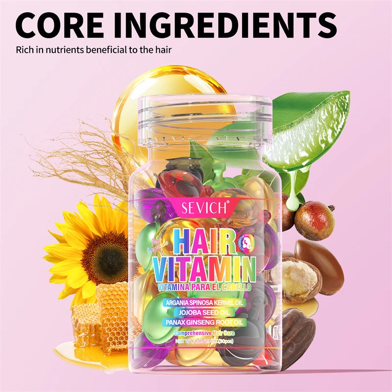 MIX Hair Vitamin Capsule Keratin Oil Fast Restore Soft Smooth Shiny Hair Care Nourish Repair Hair Damaged Splitting Treatment