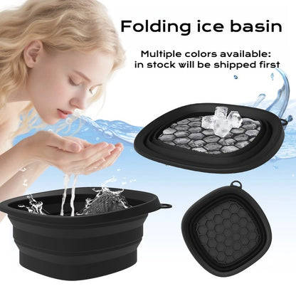 Portable Foldable Face Ice Bath Bowl for Facials Plunge Dipping Face Skincare Cold Compress Ice Therapy Wash Basin with Ice Tray