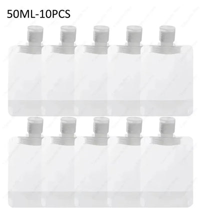 10-60pcs Refillable Packaging Bags Travel Essentials Lotion Cosmetics Shampoo Shower Gel Portable Bags Makeup Fluid Bottles