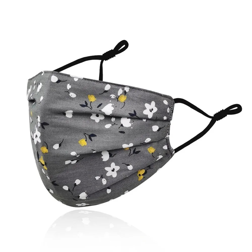 Breathable Cotton Printing Mask Fashion Washable Anti-UV Riding Face Mask Skin-Friendly Anti Dust Sunscreen Mask Outdoor Sports