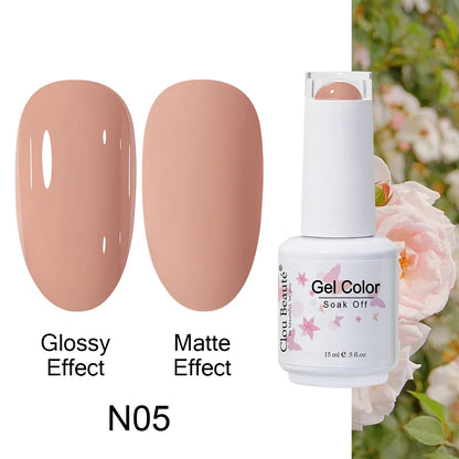Clou Beaute 15ml Nail Gel Polish Warm Color Dark Red Brown Semi Permanent Nail Art Manicure Soak Off LED UV Varnishes Lacquer