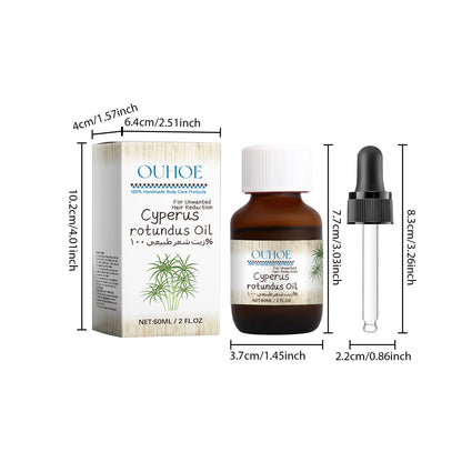 Pure Cyperus Rotundus Oil for Hair Removal Reducing Armpit Legs Arms Body Hair Inhibitor Smooth Body Skin Hair Removal Oil
