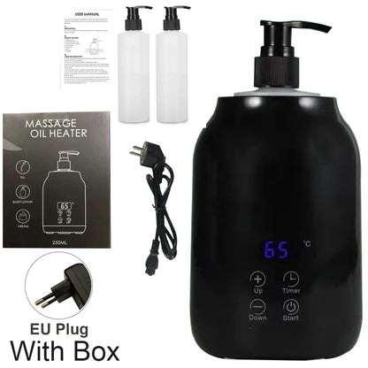 NEW Essential Oil Heater LED Display Temperature Adjust Single Massage Oil Bottle Warmer Massage Oil Heater