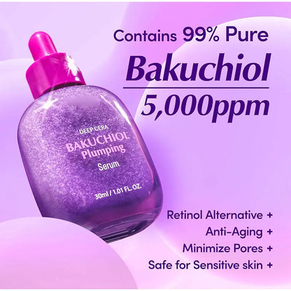 Bakuchiol Vitamin C Plumping Serum,Face Skin Anti-Aging Firming Moisturizing Brightening,Minimize Pore Dark Spot,Korean Skincare