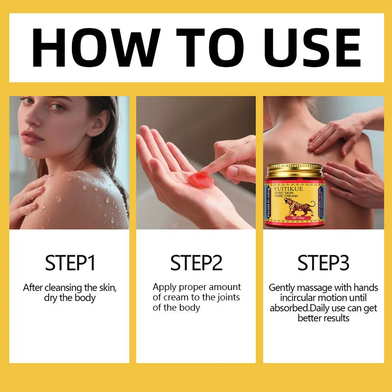 YUITIKUE Joint Cream deeply hydrates and nourishes the skin, is gentle, and works better with long-term use.