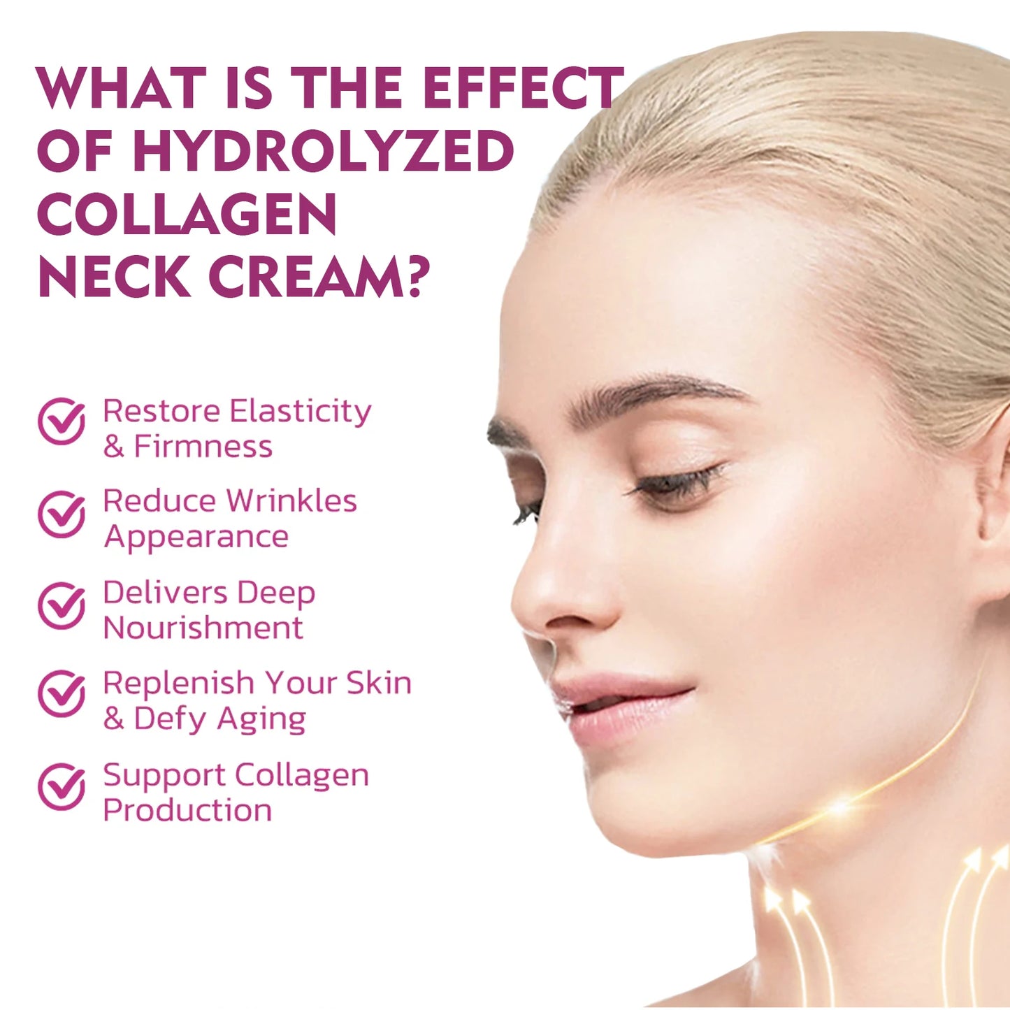 Hydrolyzed Collagen Neck Cream Firming Lifting Eliminate Neck Fine Lines Neck Remove Double Chin Rejuvenation Cream SkinCare