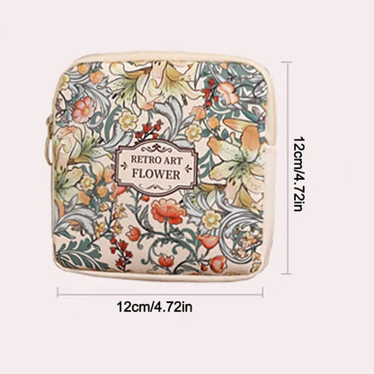New PVC Women Girls Cosmetic Makeup Bag Coin Purse Large Capacity Sanitary Pads Bag Portable Mini Data Cables Organizer
