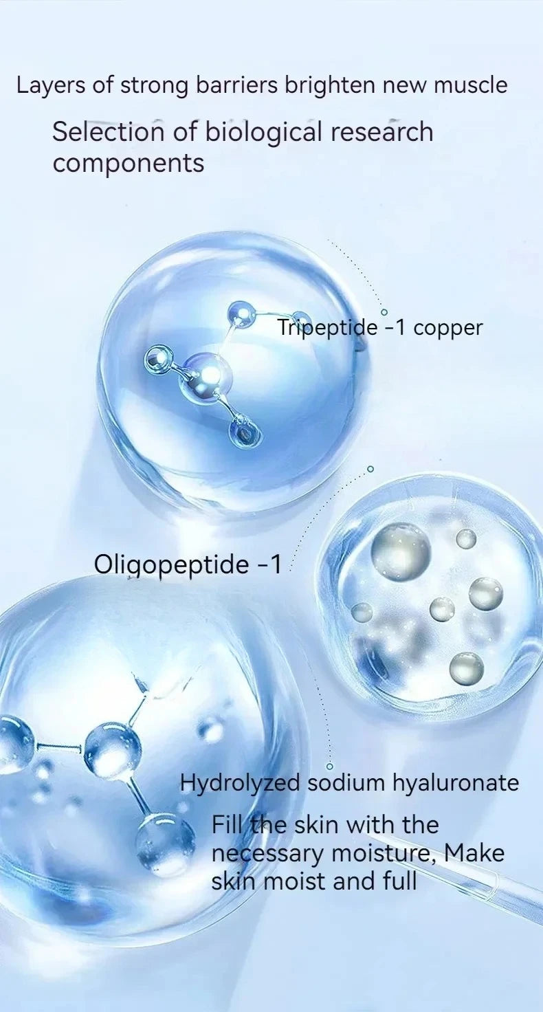 Blue Copper Peptide Freeze-Dried Powder Set Oligopeptide Anti Wrinkle Essence Shrink Pores Acne Treatment Skincare Serum