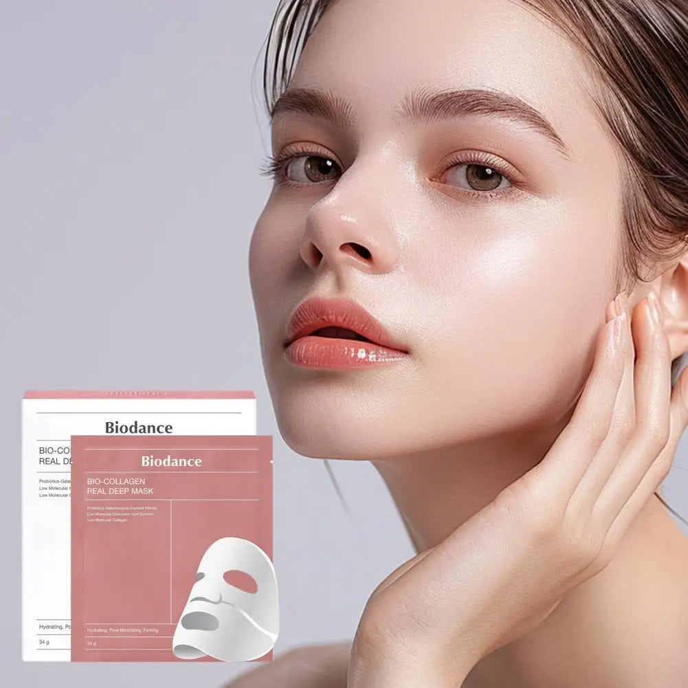 Bio Collagen Facial Mask Shrink Pores Deep Hydrating Overnight Mask Moisturizing Refreshing Brightening Face Korean Skin Care