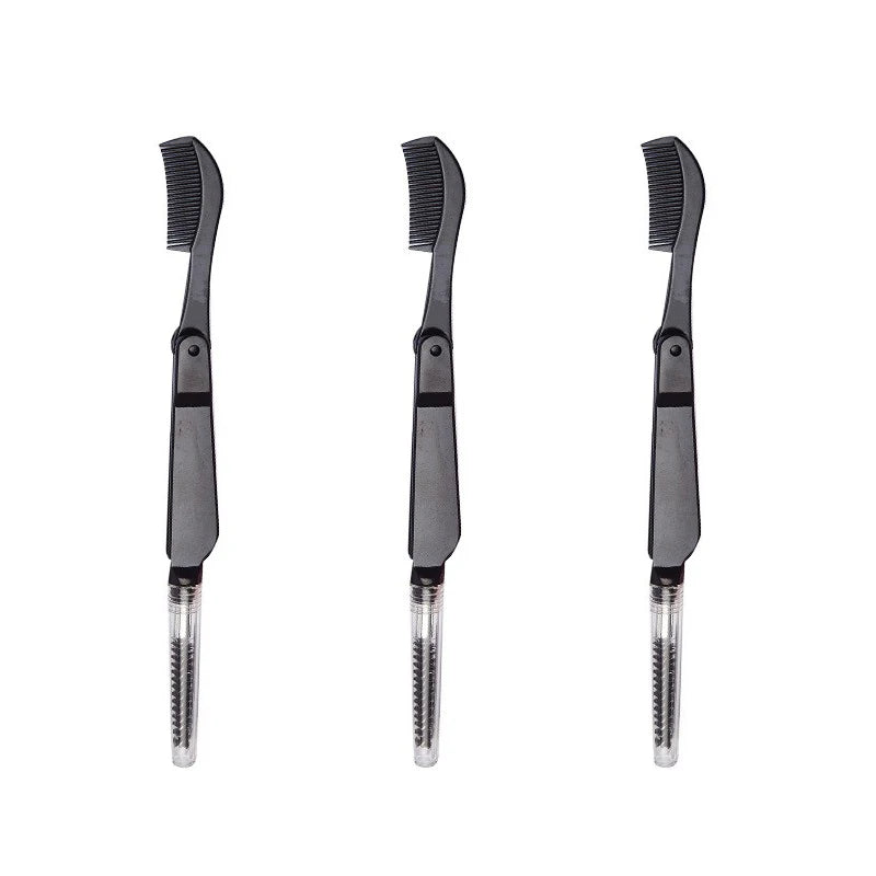 3PCS Stainless Steel Dual-Ended Eyelash Comb & Eyebrow Brush – Makeup Artist-Recommended Beauty Tool