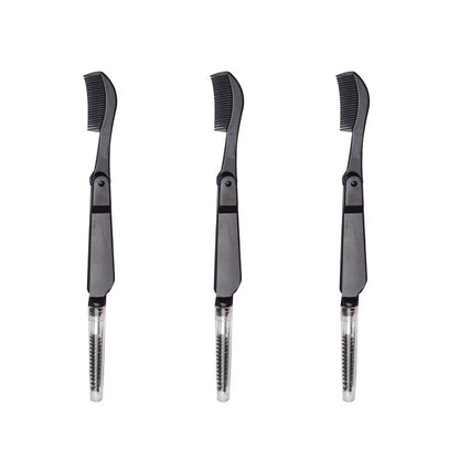 3PCS Stainless Steel Dual-Ended Eyelash Comb & Eyebrow Brush – Makeup Artist-Recommended Beauty Tool