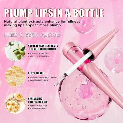Lip Plumper, Moisturizing, Transparent, Lip Gloss, Stocking Stuffers, Fragrance-free, Korean Cosmetics