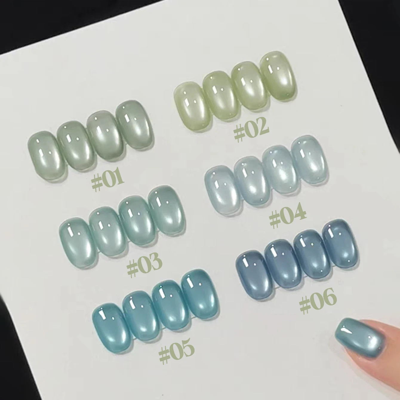 TC 1-6 Pcs Versatile Temperament Highlighting The Whitening Trend Popular And Explosive Antarctic Light Cat Eye Gel Nail Polish