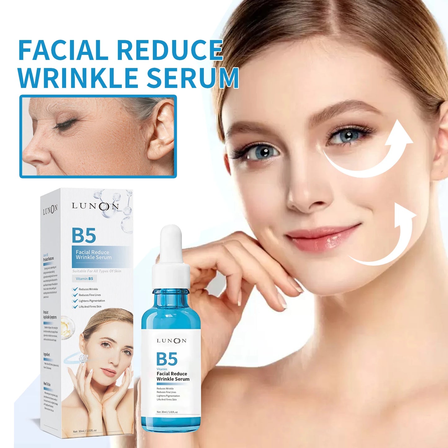 1-5pcs B5 Serum Anti Wrinkles Anti A-ging Fade Fine Line Retinol Lifting Firming Repair Smooth Moisturizing Nourish Skin Care