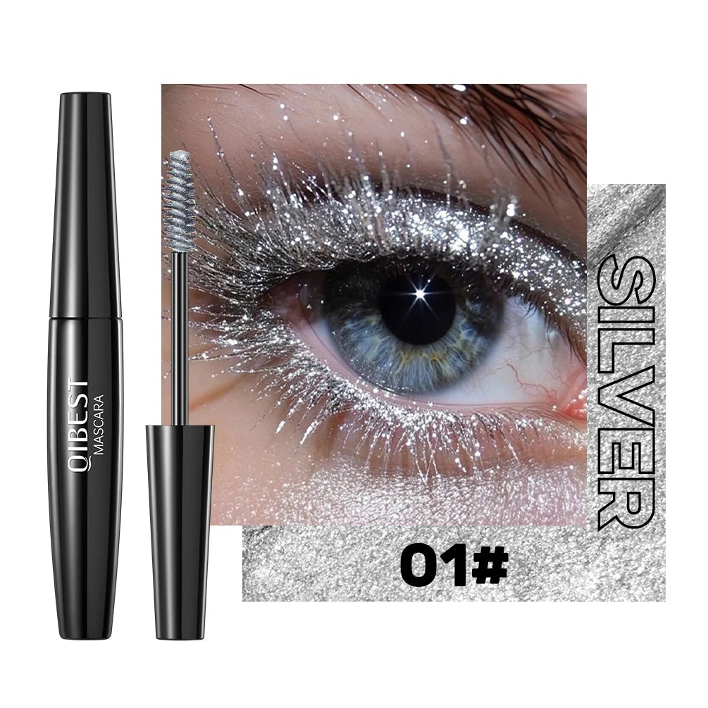 Pink Diamond Mascara Sweat Proof Glitter Eyelashes Shining Sequins Quick Dry Lasting Curling Thick Length Mascara Shimmer Makeup