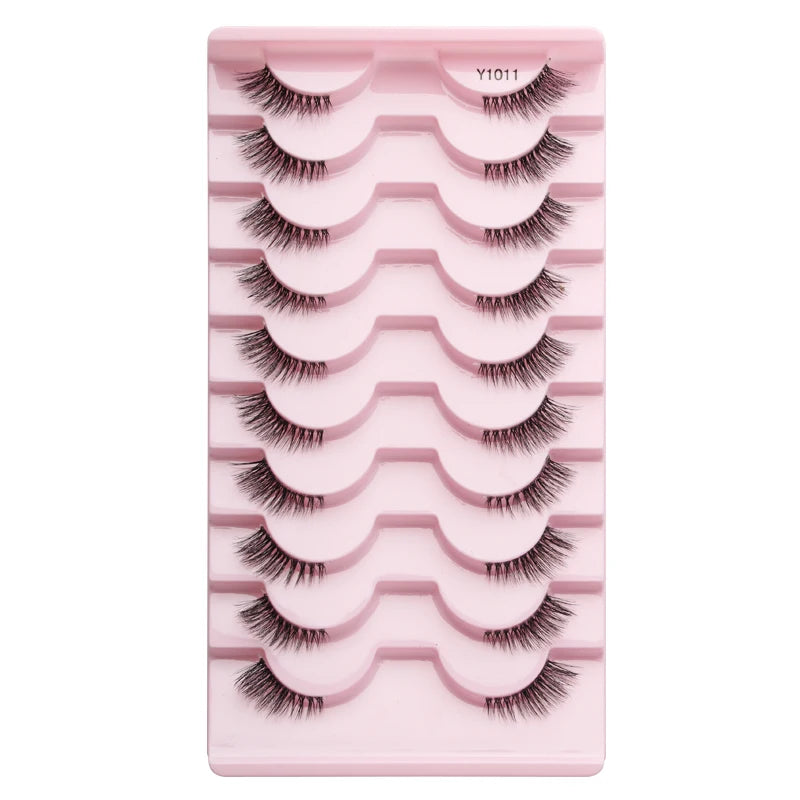 3/10 Pairs Half Lashes Cat Eyelashes Natural Long Handmade 3D Mink Lashes Makeup Tool Reusable Fake Eyelash maquillaje Faux Cils