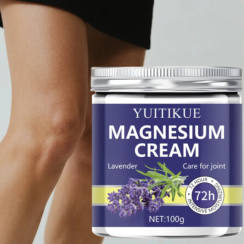 YUITIKUE Magnesium & Lavender Cream 100g - 72-hour Moisturizing Joint Care, Fast Absorbing, Non-Greasy, Suitable for Athletes