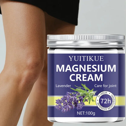 YUITIKUE Magnesium & Lavender Cream 100g - 72-hour Moisturizing Joint Care, Fast Absorbing, Non-Greasy, Suitable for Athletes