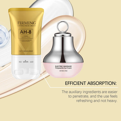 AH-8 Firming Neck Cream Moisturizer Anti Aging Smoothing Wrinkles Electric Massage Polypeptide Eye Cream Eye & Neck Skincare Set