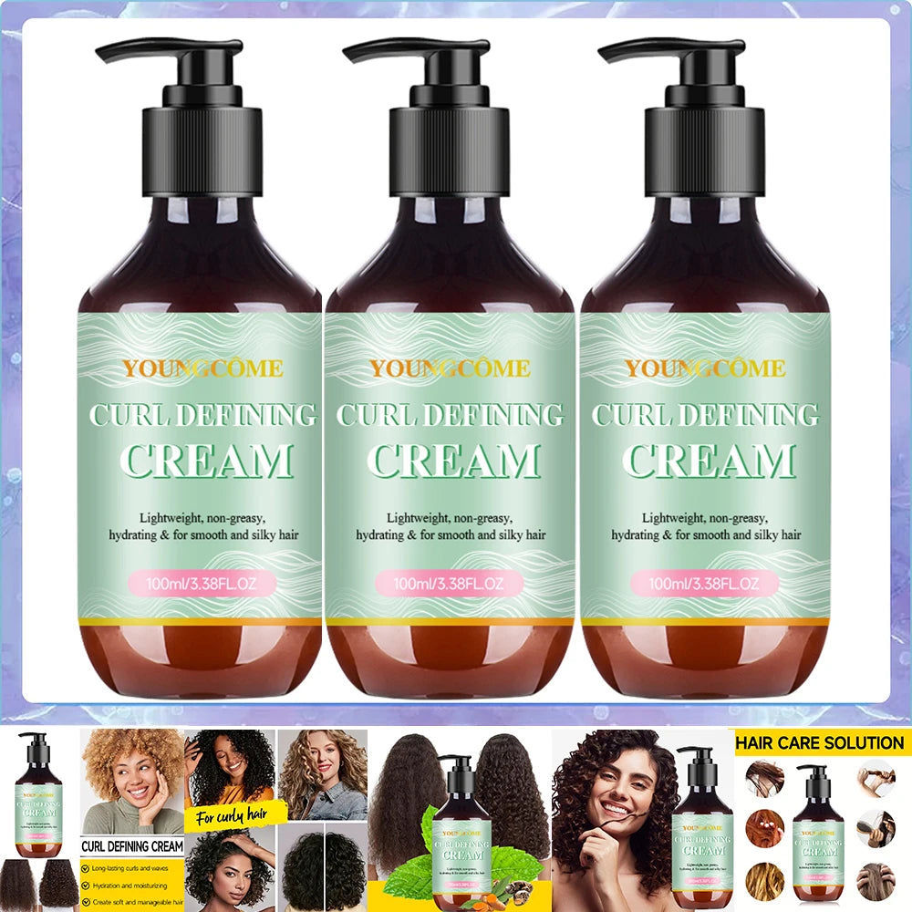 Curl Defining Cream for Curly Hair Styling Curling Moisture Lotion Anti Frizzy Bounce Sculpting Boost Hair Conditioner Care100ml