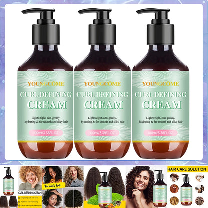 Curl Defining Cream for Curly Hair Styling Curling Moisture Lotion Anti Frizzy Bounce Sculpting Boost Hair Conditioner Care100ml