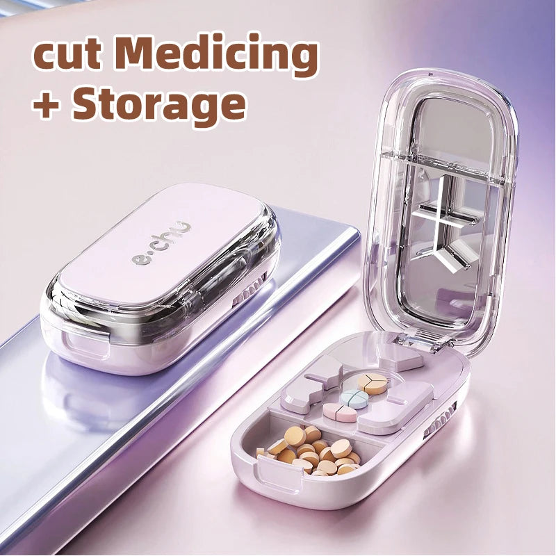 3in1 Medicine Cutter Precise Cutting Into Half / Third / Quarter Drug Divider Organizer Portable Tablet Splitting Pills Splitter